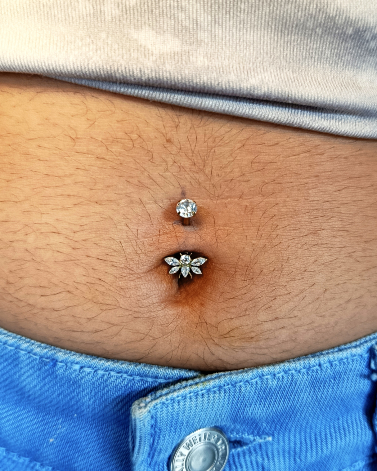 Piercing nombril cristal gold